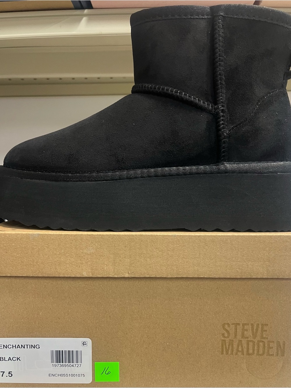 Steve Madden Black Platform Ankle Boot